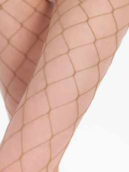 Колготки TEATRO CABARE крупная сетка темно-бежевый  фото 6