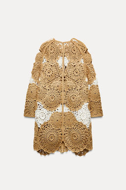 CROCHET KNIT DOUBLE-BREASTED COAT - Zara фото 6