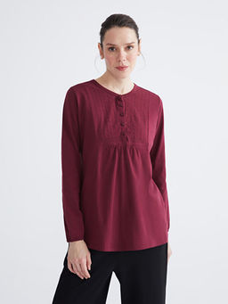 Bisiklet Yaka Nak??l? Bluz