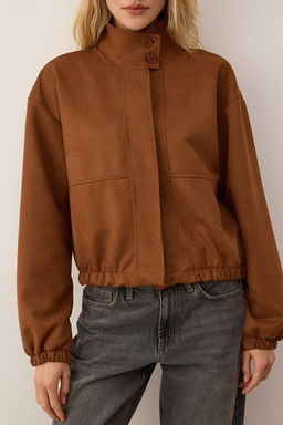 Camel Regular Dik Yaka Astarl? Suet Bomber Mont TWOAW26MO00161 - Trendyolmilla фото 4