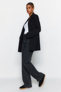 Antrasit Yuksek Bel Genis Paca Wide Leg Smoke Jeans TWOAW24JE00089