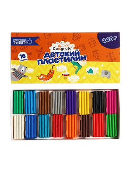 Пластилин 16цв 240 г Calligrata классический  фото 8