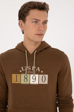 Erkek Regular Fit Kap__onlu Haki Sweatshirt - U.s. polo assn фото 2