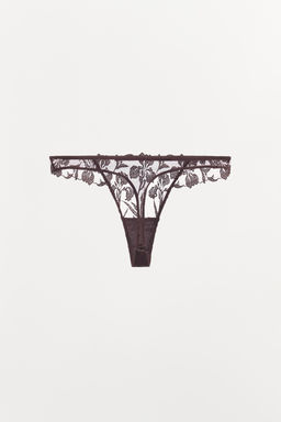 EMBROIDERED LACE THONG - Zara фото 5