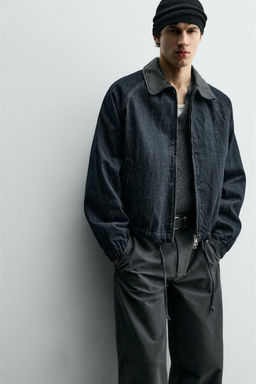 DENIM JACKET WITH CONTRAST COLLAR - Zara фото 5