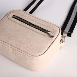 Сумка женская кросс-боди TEXTURA на молнии, 19×7×15 см, бежевая