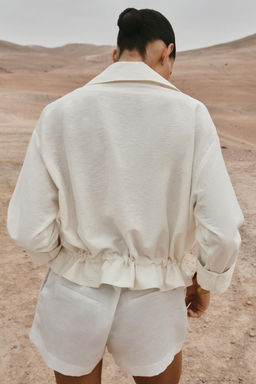 SHORT SLEEVE SAFARI SHIRT WITH TURN-UPS - Zara фото 4