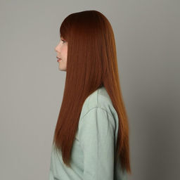 Парик искусственный, с чёлкой, имитация кожи, 60 см, цвет рыжий - Queen fair фото 2
