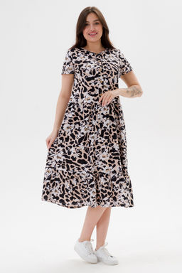 Платье женское из кулирки Кармелита 2 цветок крем - Амадэль фото 4