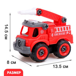 Конструктор винтовой Пожарный транспорт, набор 2 штуки, с отверткой, 59 деталей - Simaland фото 2