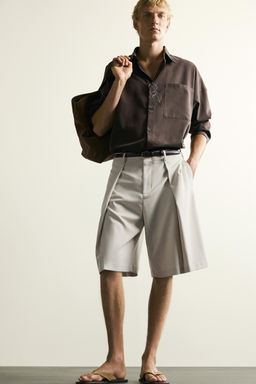BERMUDA WIDE FIT PLIEGUES / Beige claro - Zara фото 5