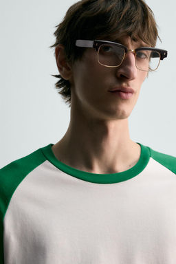 REGULAR FIT COLOUR BLOCK T-SHIRT - Zara фото 13