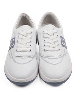 03-YA345-1 WHITE/BLUE Полуботинки спортивные женские (натуральная кожа, натуральная замша)