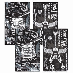 Набор кухонных полотенец Доляна Rock'n'roll 35х60см-4шт, 100% хл  фото 12