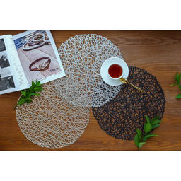 Набор салфеток сервировочных на стол Доляна Паутинка, d=38 см, 4 шт, цвет чёрный  фото 10