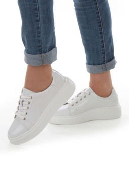 05-PDD215-2 WHITE Кроссовки женские (натуральная кожа)