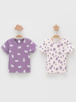 К 301156-2уп/молочный Н085.2,фиолетовый Н052.2 набор фуфайка (футболка) яс