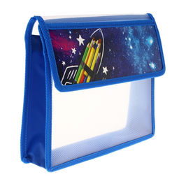Папка для тетрадей А5 (230 х 190 х 50 мм), с клапаном на липучке, пластик/текстиль, Calligrata, Космос  фото 2