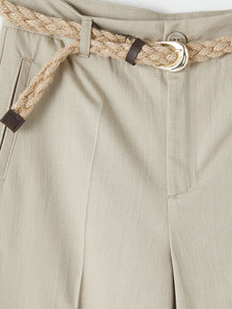 Beli Kemerli Loose Fit Kad?n Pantolon