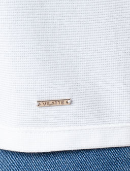 VILATTE / Футболка из премиального хлопка в рубчик  фото 4