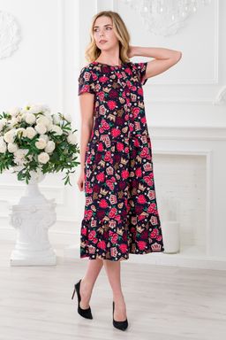 Платье женское из кулирки Кармелита Корона на синем - Амадэль фото 20