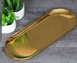 Блюдо овальное 22х9 см металл/ DA-128-gold /уп 200/720740