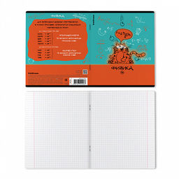 АКЦИЯ Цена за 5 шт. Тетрадь общая ученическая с пластиковой обложкой на скобе ErichKrause Котоформулы, Физика, 48 листов, клетка