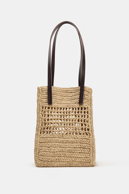BOLSO MINI SHOPPER RAFIA / Beige claro - Zara фото 3
