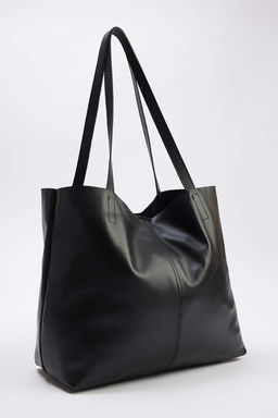 Siyah Deri Kad?n Maksi Boy Omuz Cantas? TAKAW26OC00041