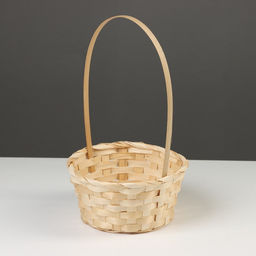 Корзина плетёная бамбук, d=19хH9/32 см, натуральный