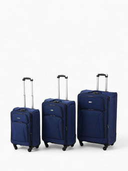 Чемодан на колёсах средний 72 л (M), на молнии, кодовый замок, 4 колеса, синий