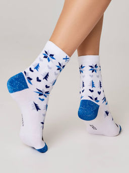 Цена за 2 пары. Носки новогодние белый - Conte elegant фото 3