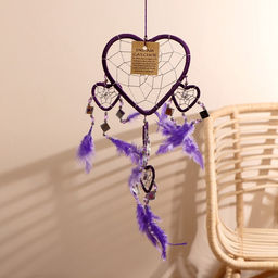 Ловец снов «Пять фиолетовых сердец», 0.7×16×45 см