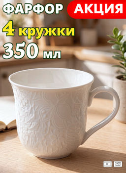 Набор 4 кружки Lefard Lace 350 мл