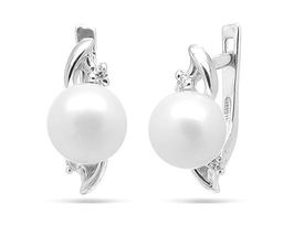 Серьги из серебра жемчуг, см041