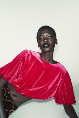 VELVET BALLOON TOP - Zara фото 2