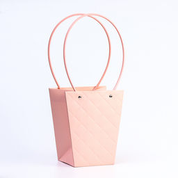 Цена за 10 шт. Сумка для цветов тиснение пудра влагостойкая, 17x17-11.5x11.5-20 см - UPAK LAND фото 2