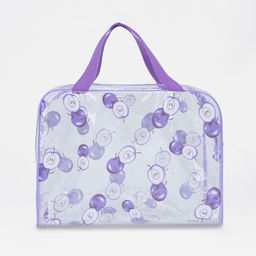 Цена за 2 шт. Косметичка-сумка на молнии для бассейна, большая, с ручками, с принтом Ранетки, сиреневая - Simaland фото 2