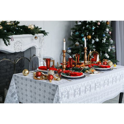 Скатерть Рождественские Елочки 110х146 см, 100% хлопок, 164 г/м2 - Доляна фото 10
