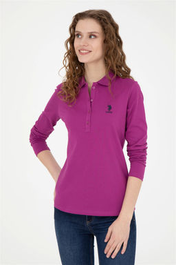 Женский фиолетовый базовый свитшот - U.s. polo assn фото 3