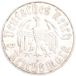 2 рейхсмарки 1933 года A Германия 450 лет со дня рождения Мартина Лютера