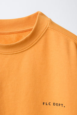 SUDADERA MANGA CORTA TEXTO RELIEVE / Naranja - Zara фото 6