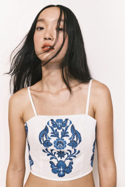Top de tirantes con cuentas decorativas - H&m фото 2