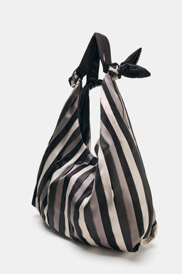 KNOTTED SATIN-EFFECT MAXI BUCKET BAG - Zara фото 8