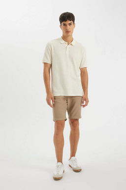 Regular Fit K?sa Kollu Krep Polo Tisort - Defacto фото 4