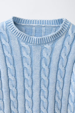 CABLE-KNIT ACID WASH JUMPER - Zara фото 3