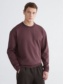 Bisiklet Yaka Erkek Kal?n Sweatshirt