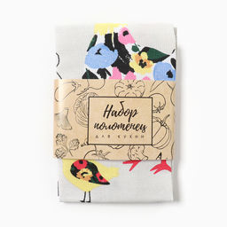 Набор кух. полотенец Доляна Happy easter 2 шт, 28х46 см, рогожка, 100% хл, 160г/м2  фото 8