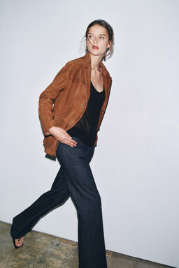 ZW COLLECTION LIMITED EDITION 100% SUEDE OVERSIZE BLAZER - Zara фото 21