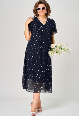 Платье EVA GRANT 7116 синий горох